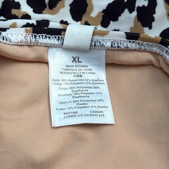 J. Crew Factory Plunge V Neck Cheetah Animal Print One Piece Swimsuit Size XL - Picture 9 of 10